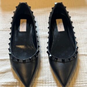 Valentino Garavani Rockstud Noir Ballet Flats Black Size 37/ US 7